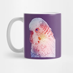 Multicoloured Budgie with transparent background Mug